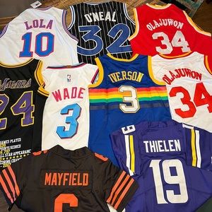 Basketball & Football Jersey Lot Olajuwan Shaquille O’neal 9 Jersey Lot ￼